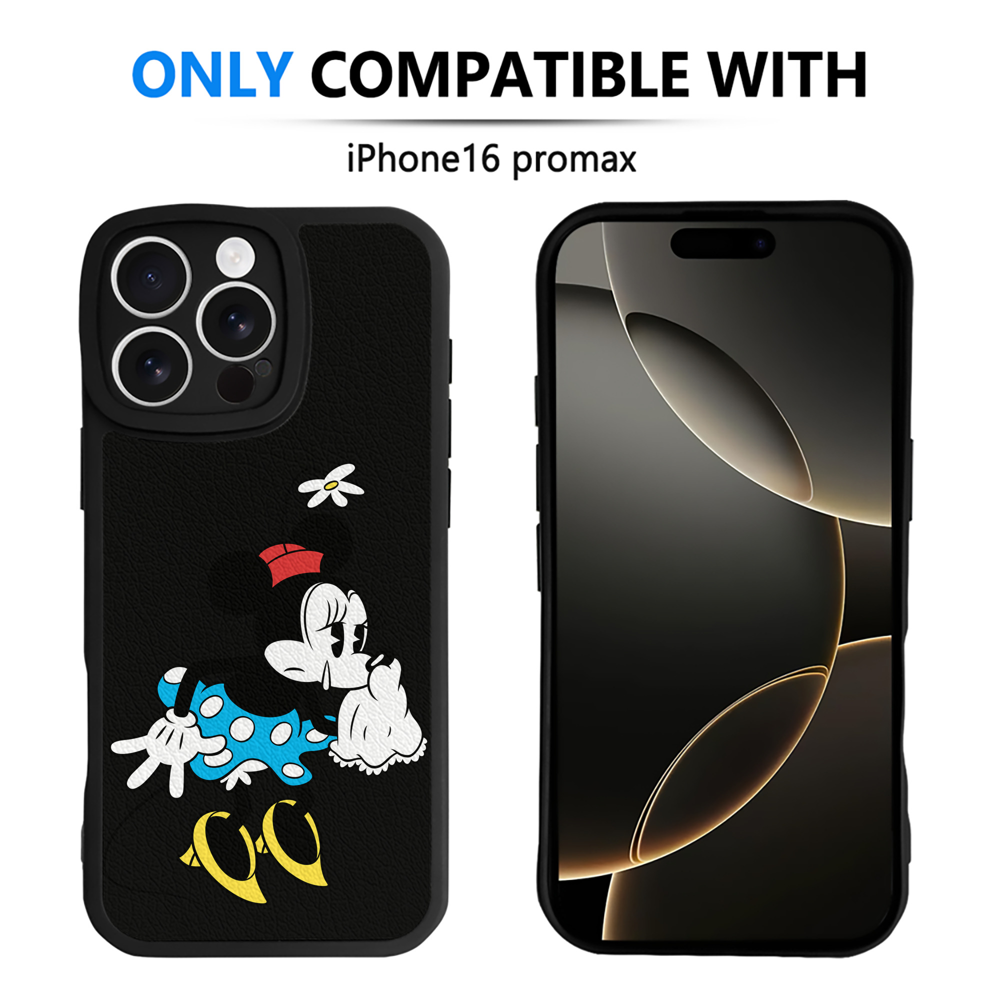 （画像用） ミッキーマウス Mickey Mouse 【iPhone 16シリーズ対応】シリコンスマホケース（レザー調） 材質：シリコン